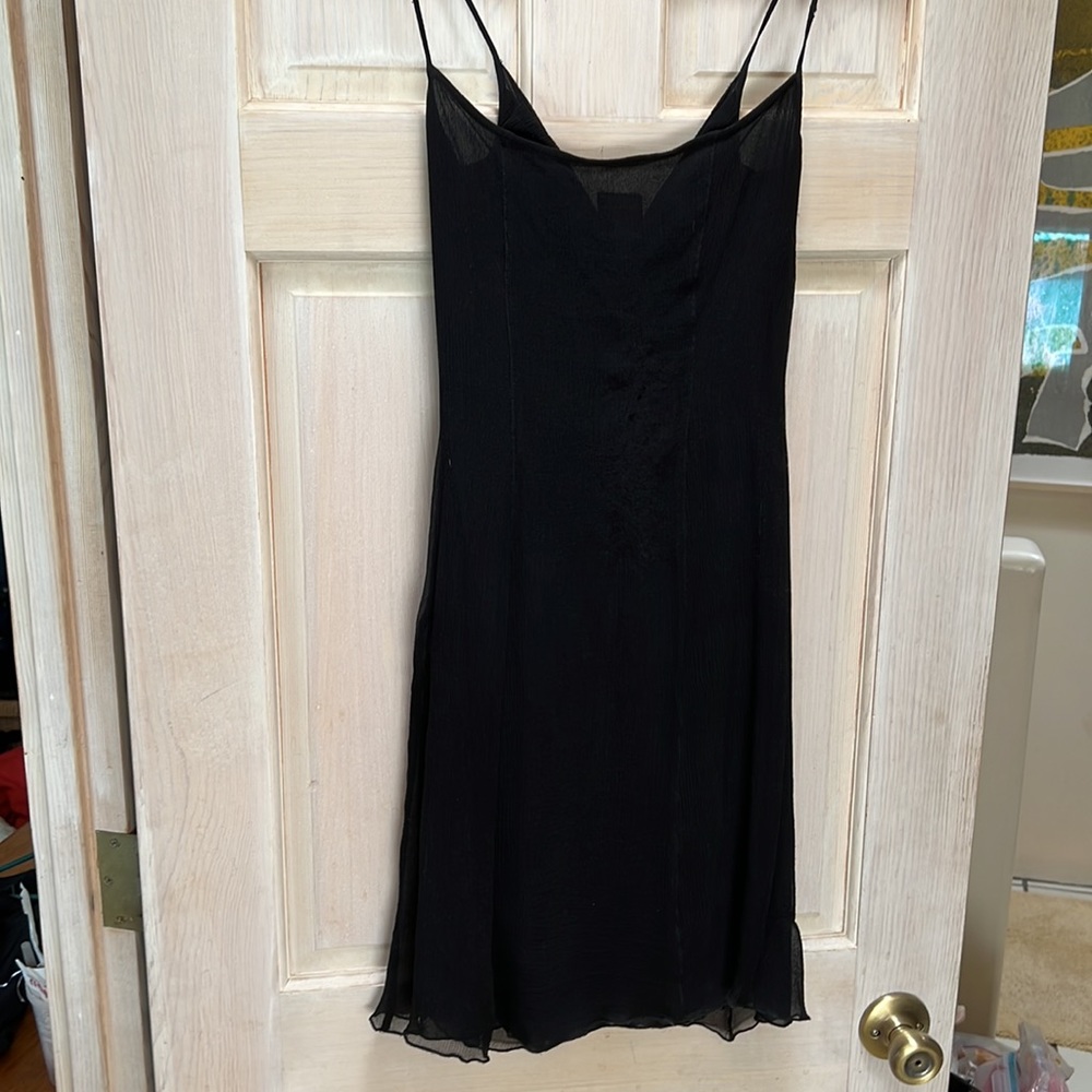 Gorgeous black Moschino jeans spaghetti strap dress made in Italy size 8 42